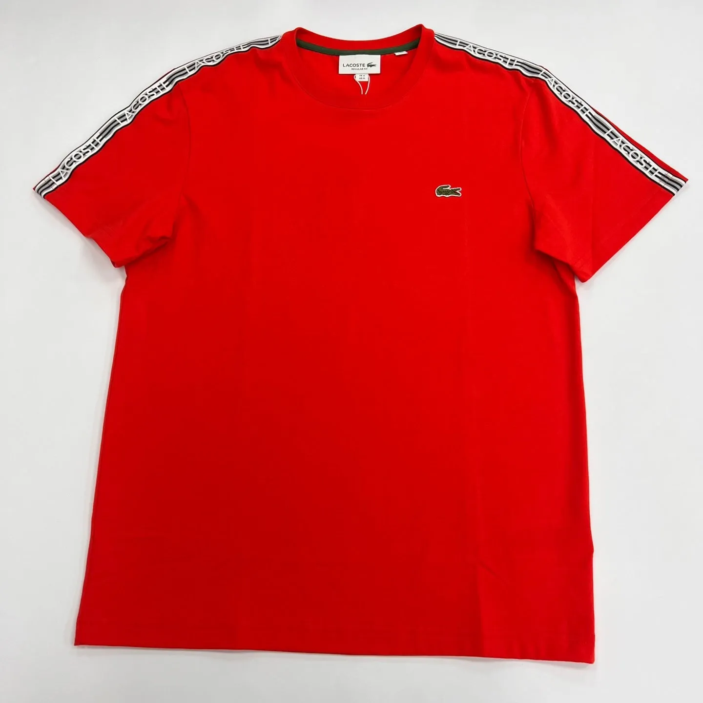 LACOSTE Regular Fit Logo Stripe T-Shirt