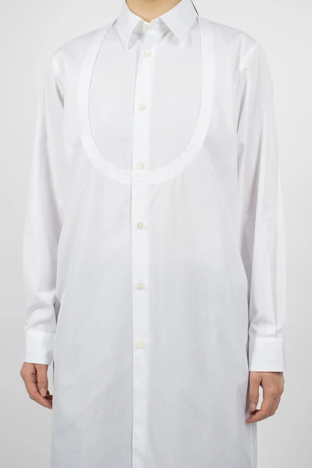 Long Bib Shirt White