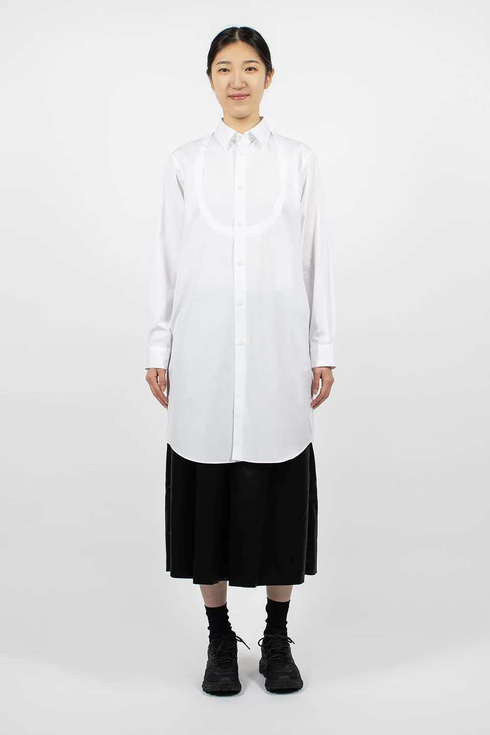 Long Bib Shirt White