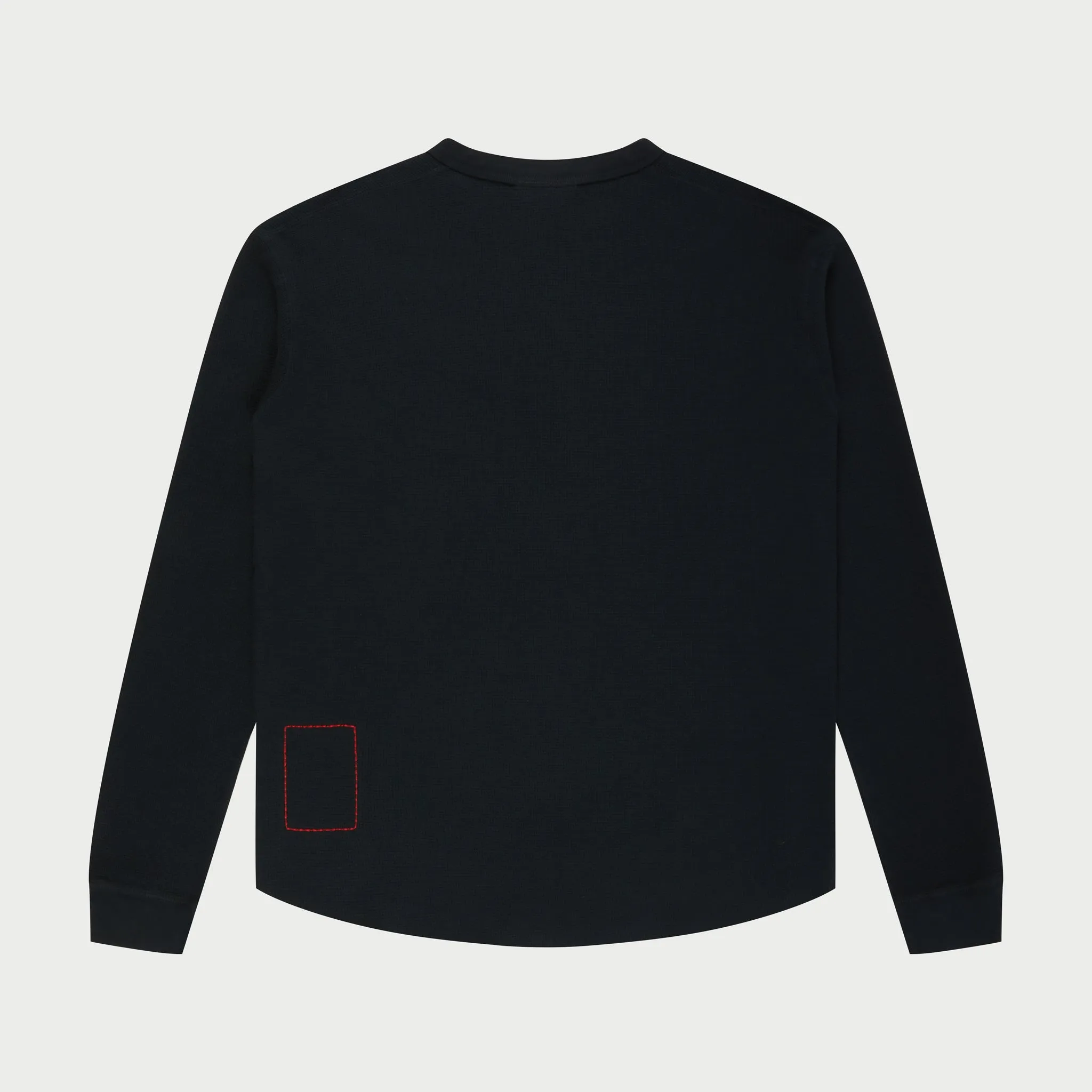 Men's Henley Thermal L/S T-Shirt (Black)