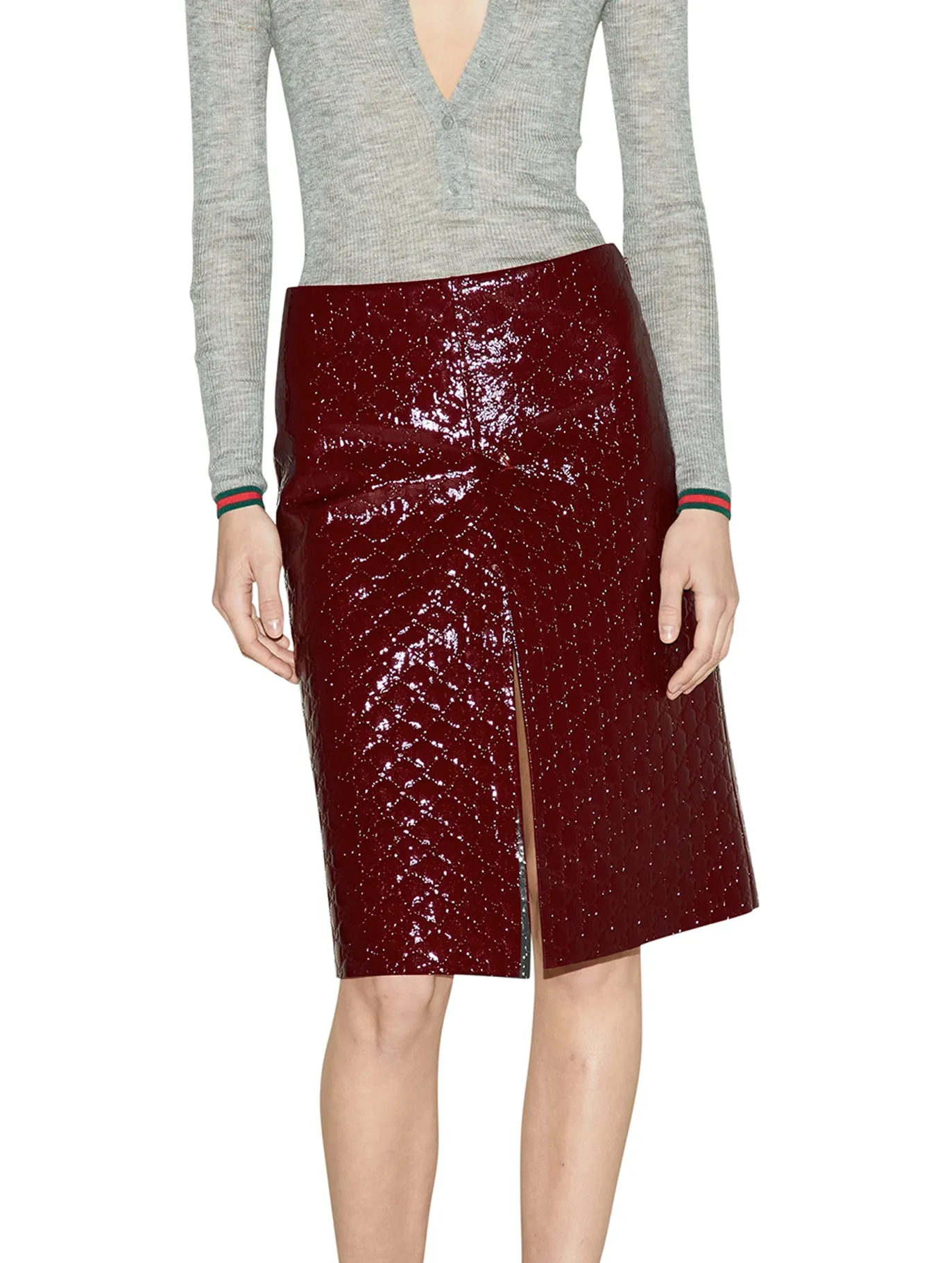 MIDI SKIRT WITH EMBOSSED GG MOTIF