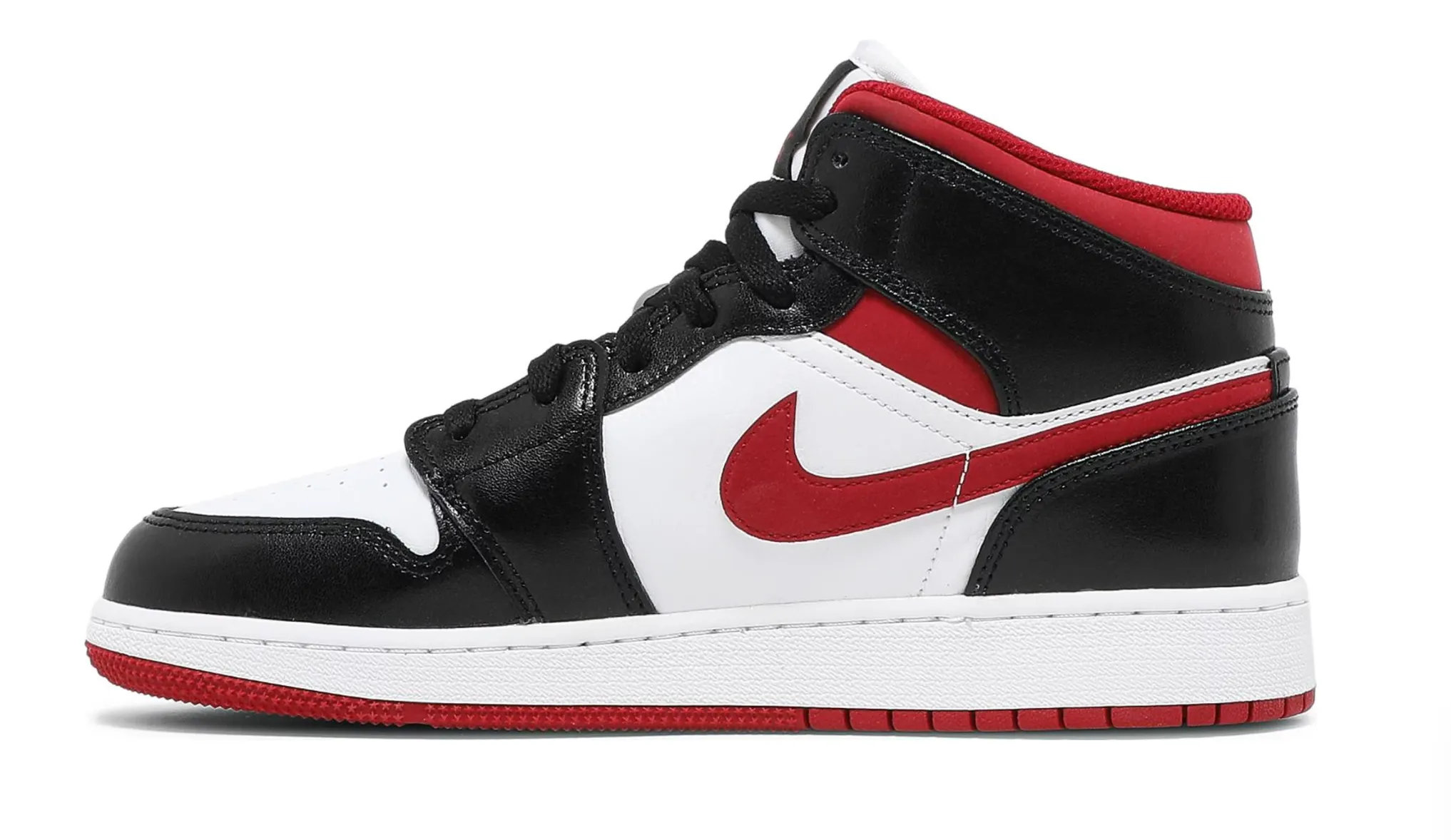 Nike Air Jordan 1 Mid Gym Red Black White (GS) Women's