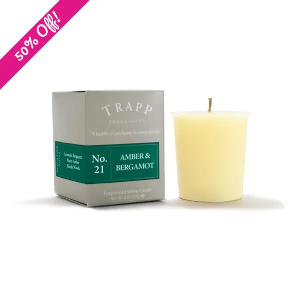 No. 21 Amber & Bergamot - 2oz. Votive Candle