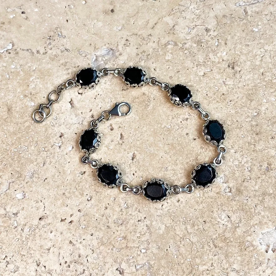 Onyx Oval Gemstone Bracelet - Ivy