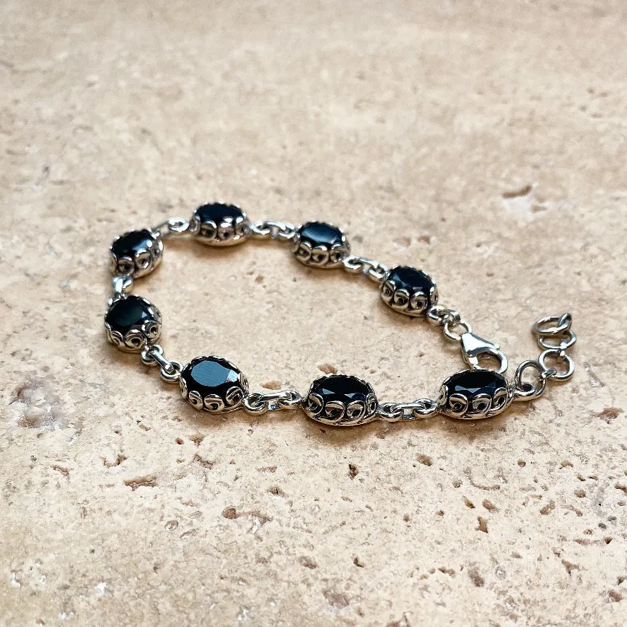 Onyx Oval Gemstone Bracelet - Ivy