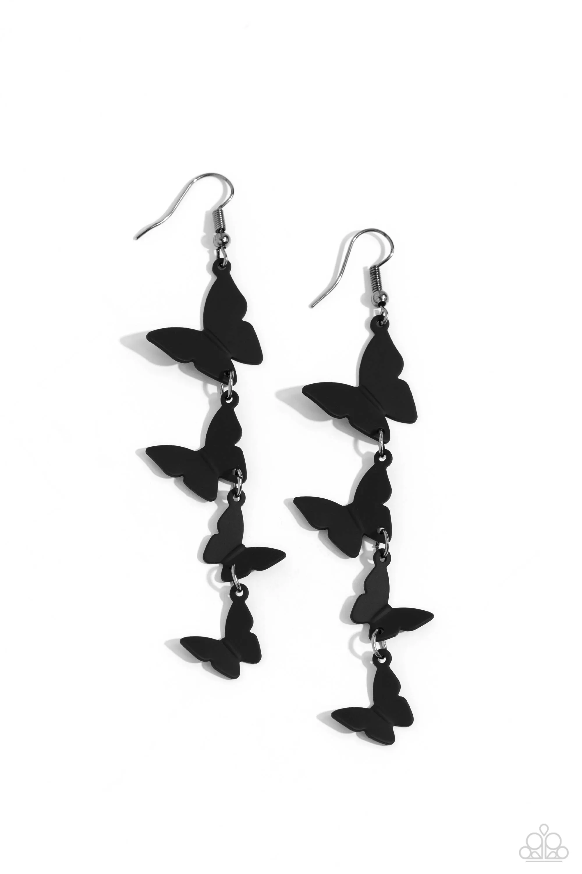 Paparazzi Haphazard Headliner Black Earrings