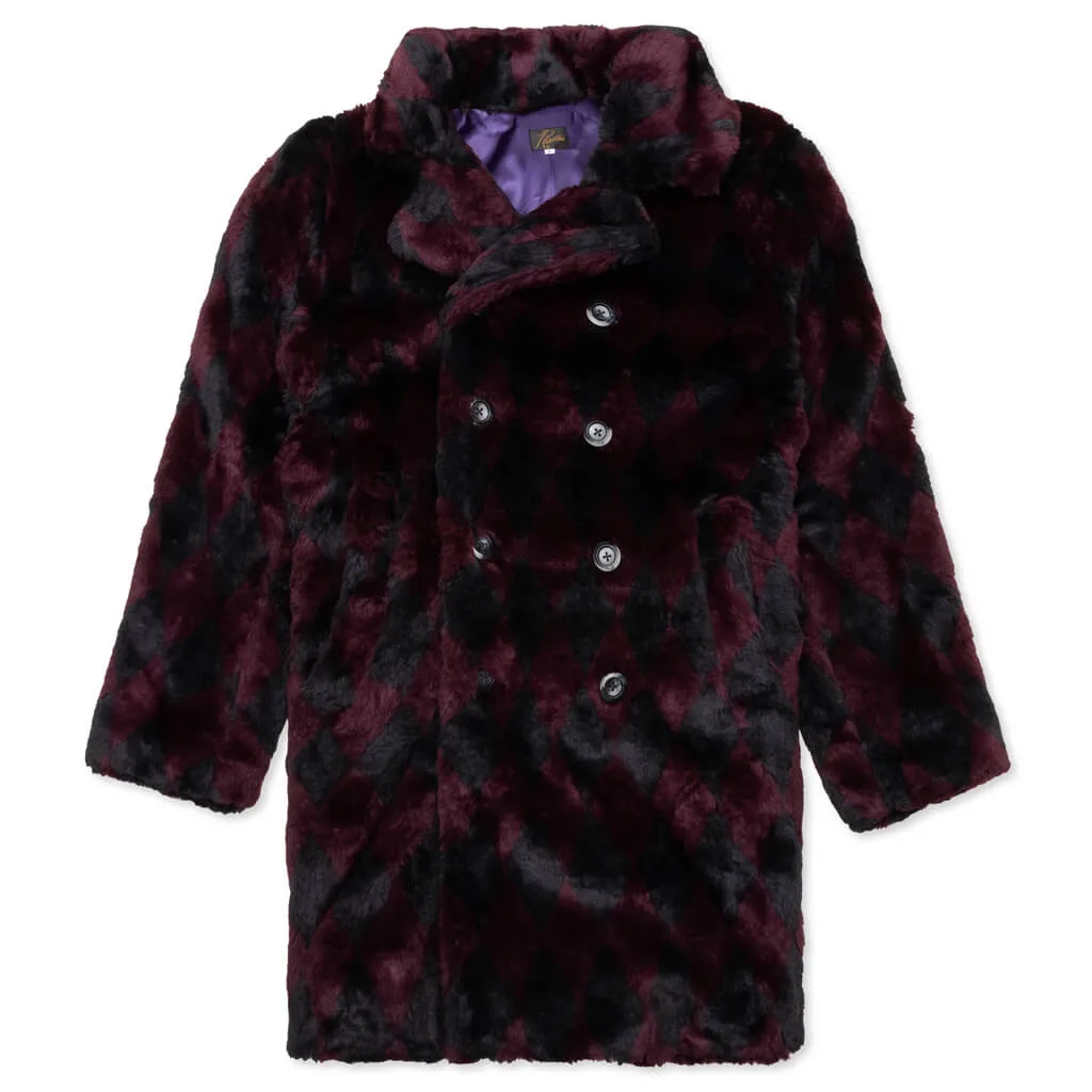 Pea Coat - Navy/Bordeaux