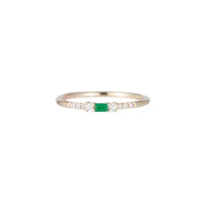 Petite Equilibrium Baguette Emerald Ring