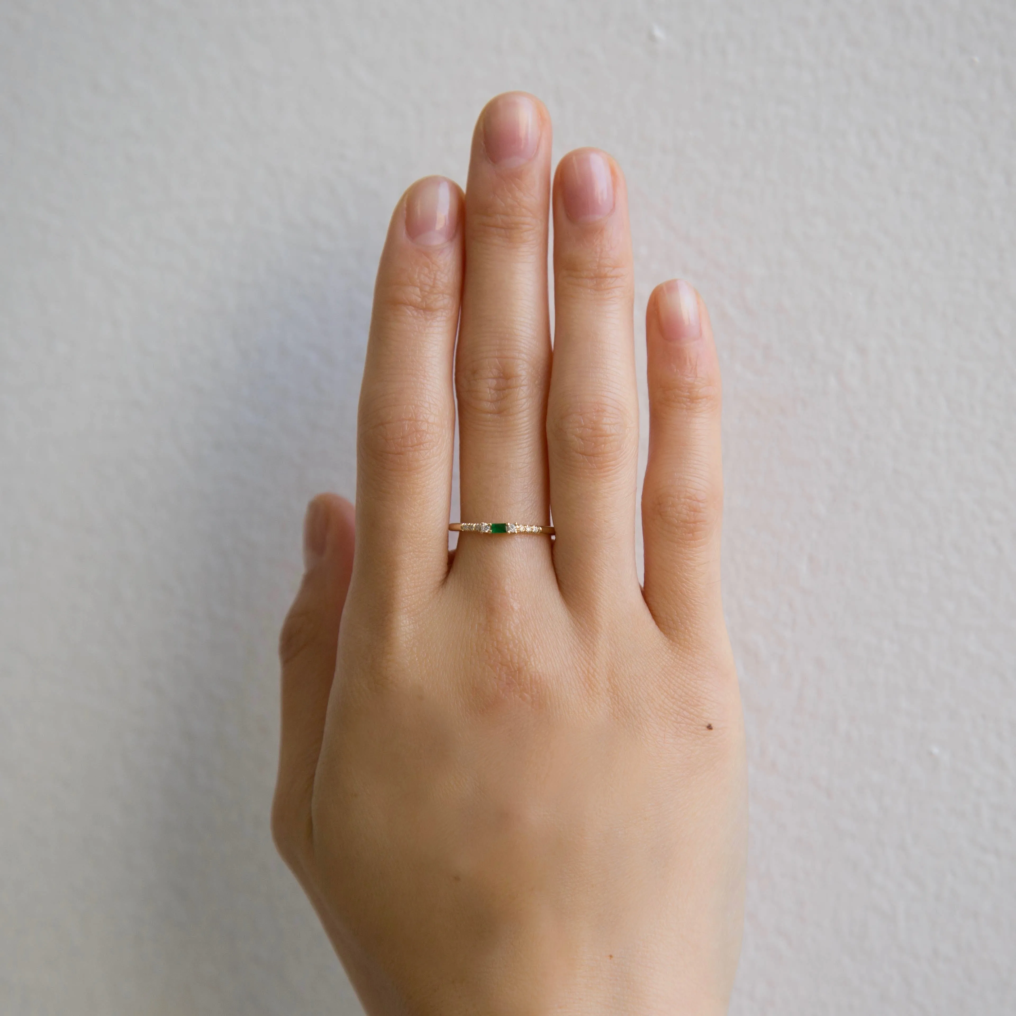 Petite Equilibrium Baguette Emerald Ring