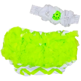 Pickleball Baby Headband And Green Bloomer Set | Infant Pickleball Gift