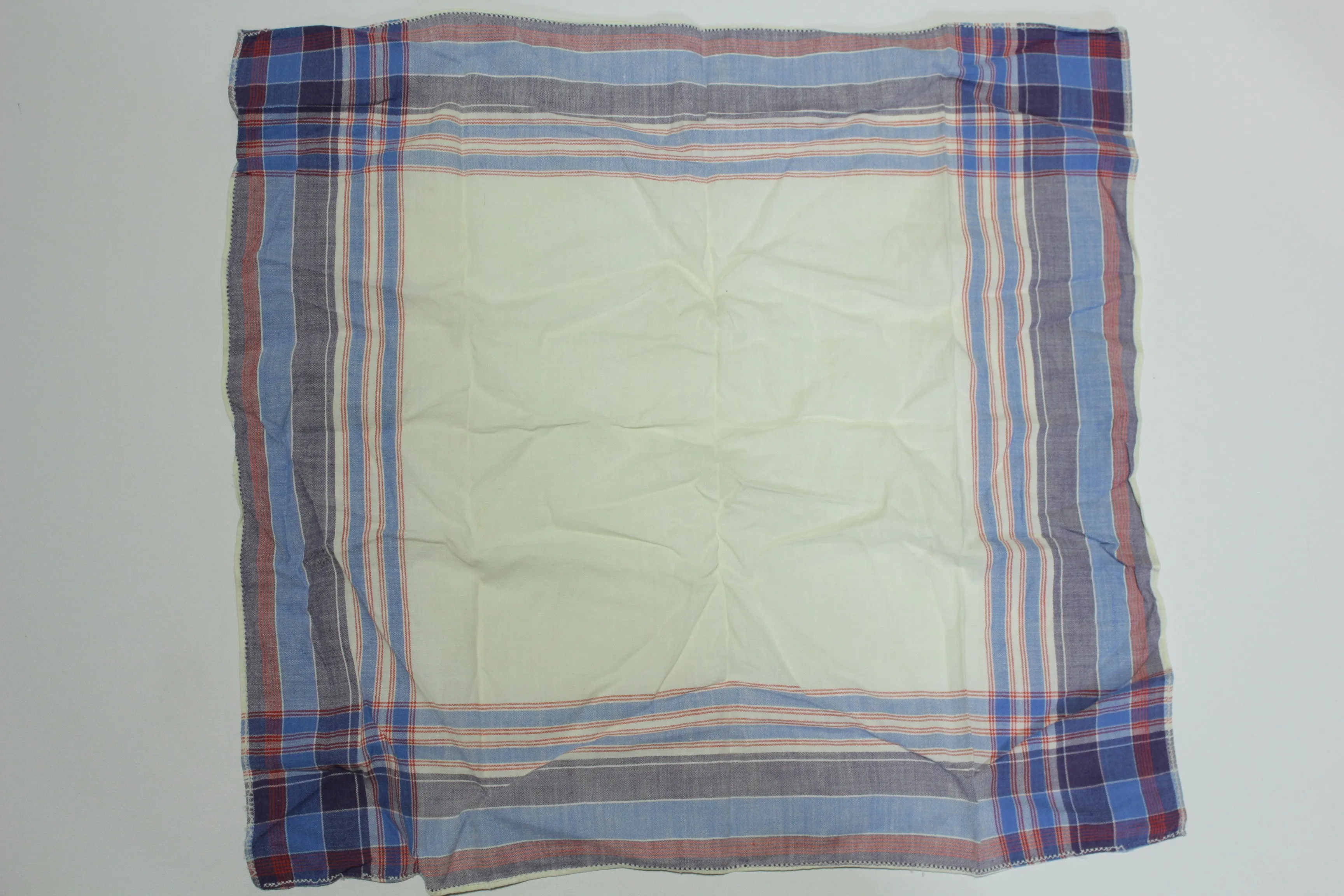 Plaid 70's Vintage Hanky / Handkerchief