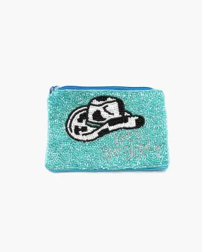 "Let's Go Girls" Cowboy Hat Beaded Coin Pouch