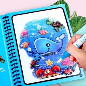 Reusable Magic Water Drawing Book for Kids Coloring Picture Book Magic Water Pen Painting Drawing Board Educational Toys