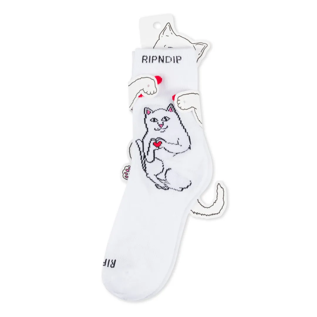 RIPNDIP NERMAL LOVES MID SOCKS-WHITE