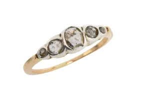 Rose diamond ring in silver and gold