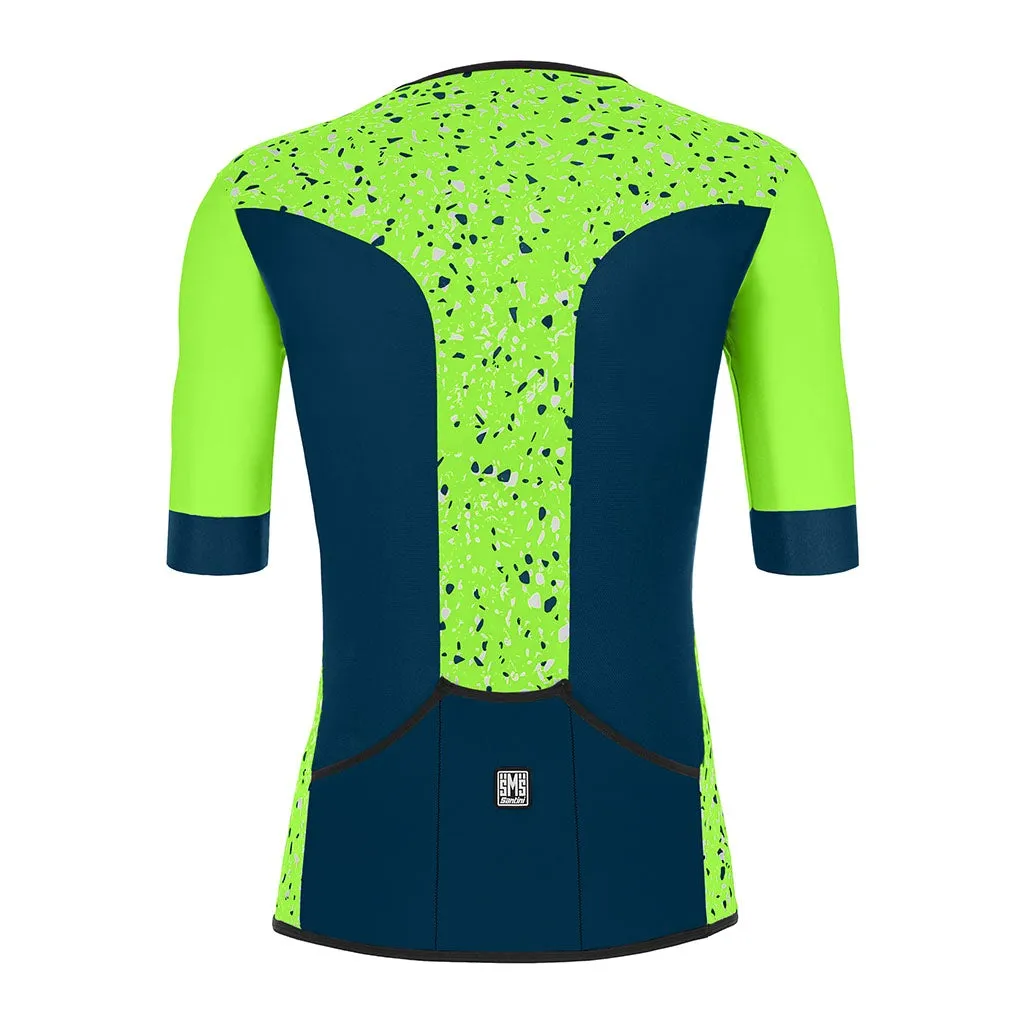 Santini Sleek Pietra Triathlon Aero Jersey - Fluo Green