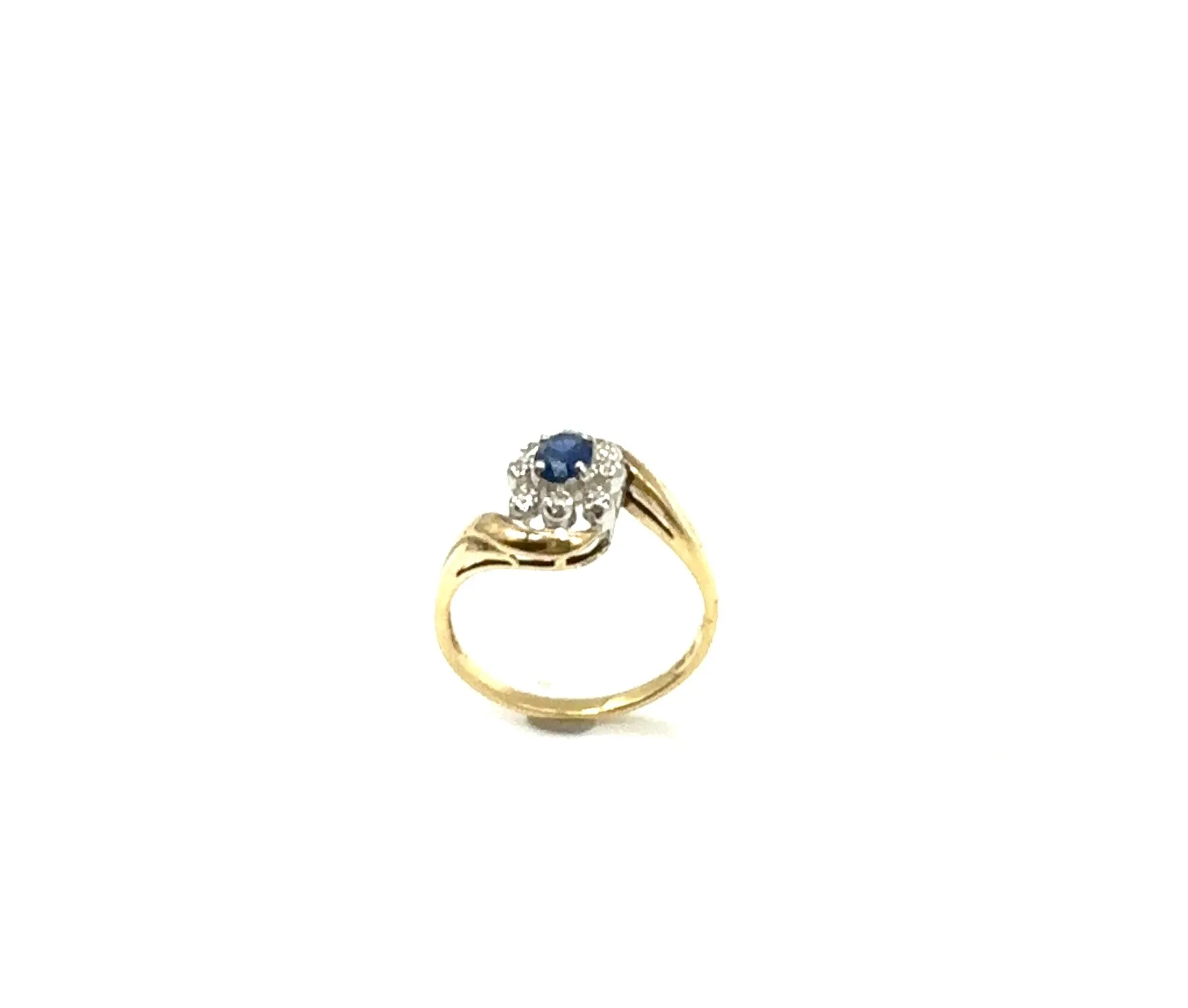 Sapphire & Diamond Accented Halo Bypass Ring