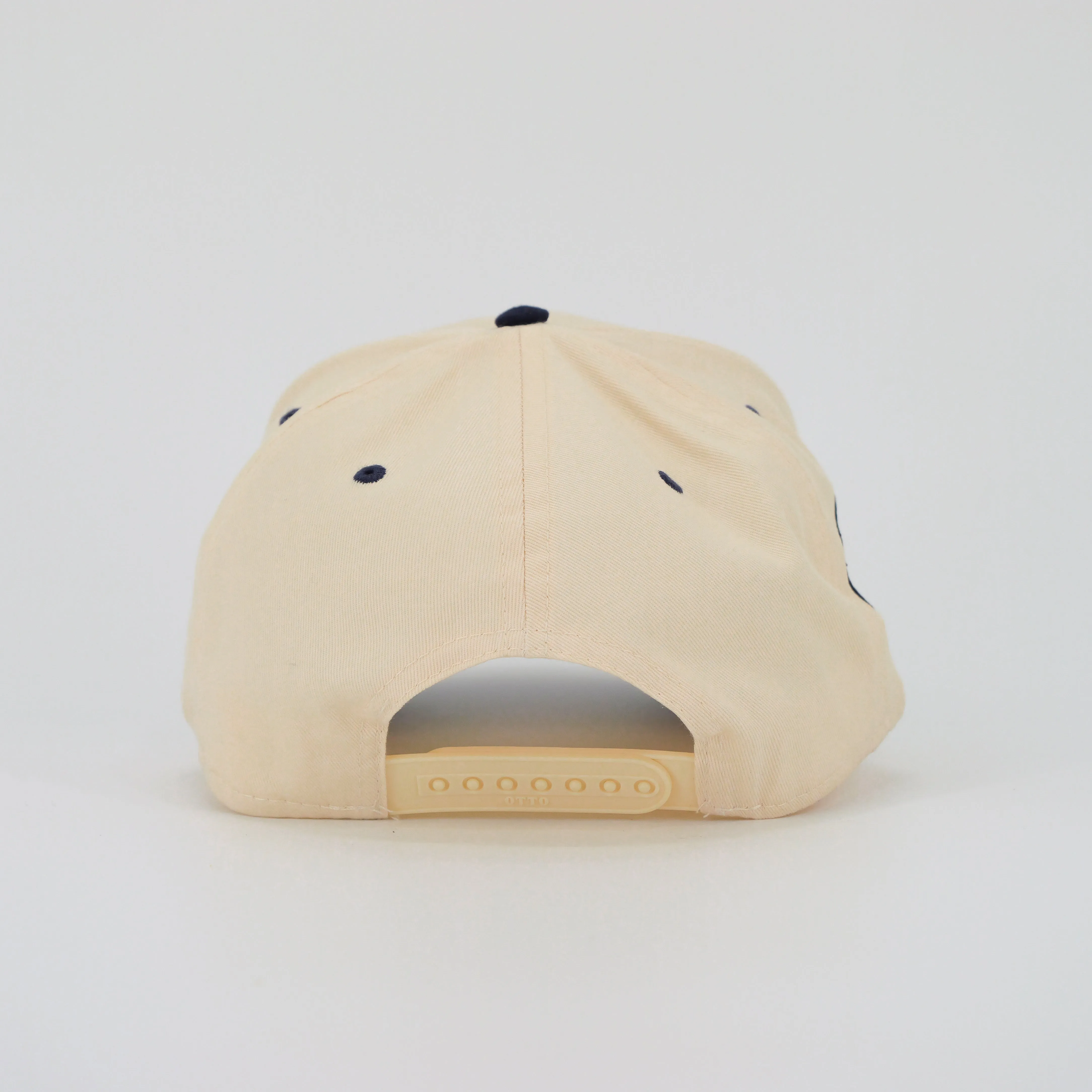 SCRIPT LOGO HAT CREAM/NAVY