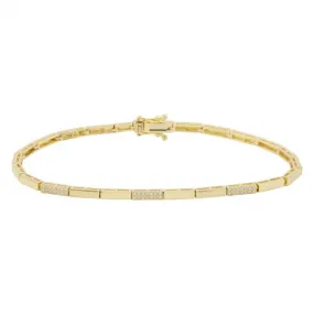 Segment Gold and Diamond Bars Bracelet