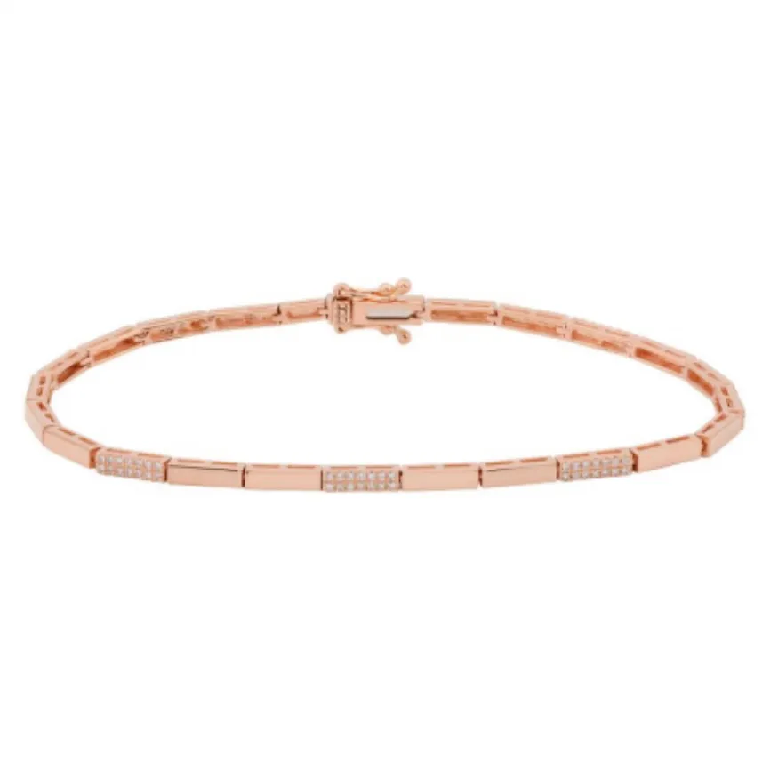 Segment Gold and Diamond Bars Bracelet