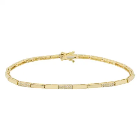 Segment Gold and Diamond Bars Bracelet