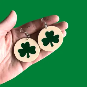 Shamrock Holiday Cookie Fishhook Dangle Earrings