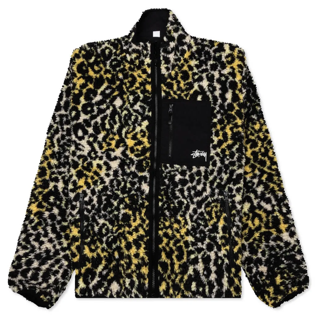 Sherpa Reversible Jacket - Yellow Leopard