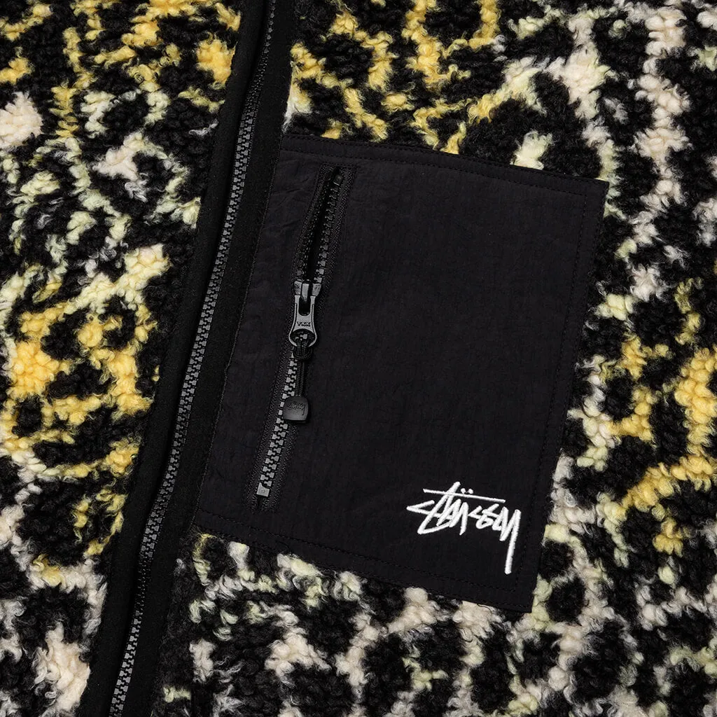 Sherpa Reversible Jacket - Yellow Leopard