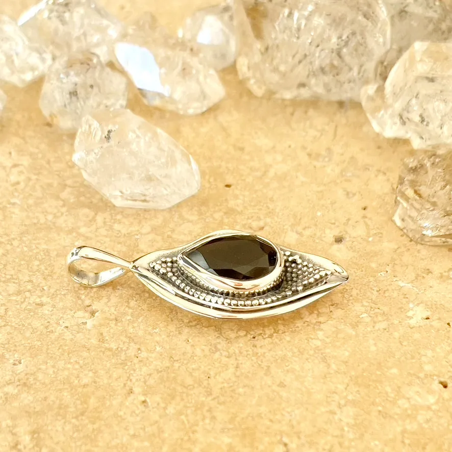 Smoky Quartz Seed Pod Design Pendant - Zari