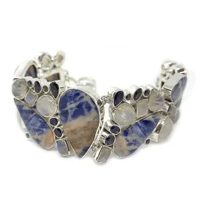 Sodalite Multi Gemstone Silver Bracelet