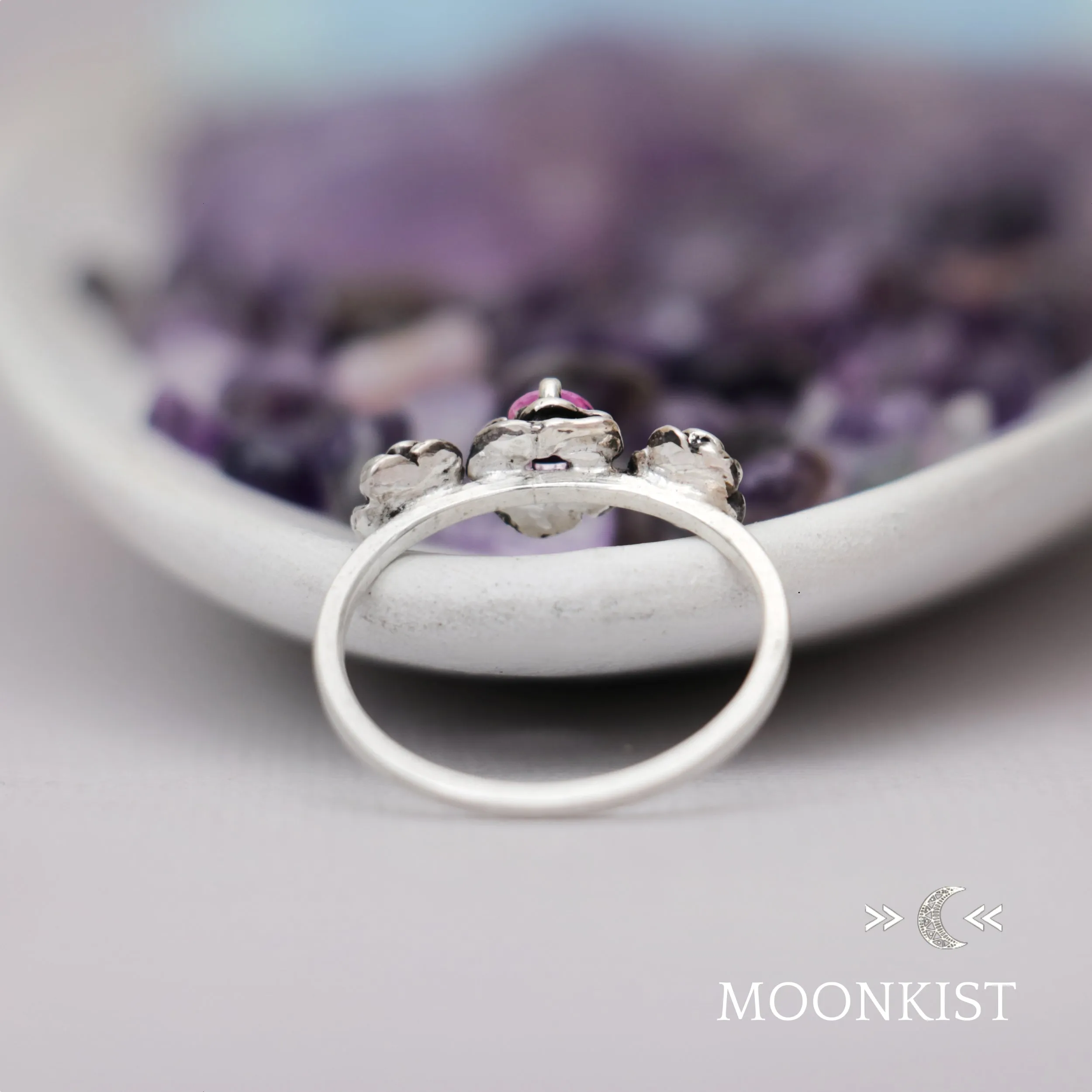 Sterling Silver Rosebud Engagement Ring | Moonkist Designs