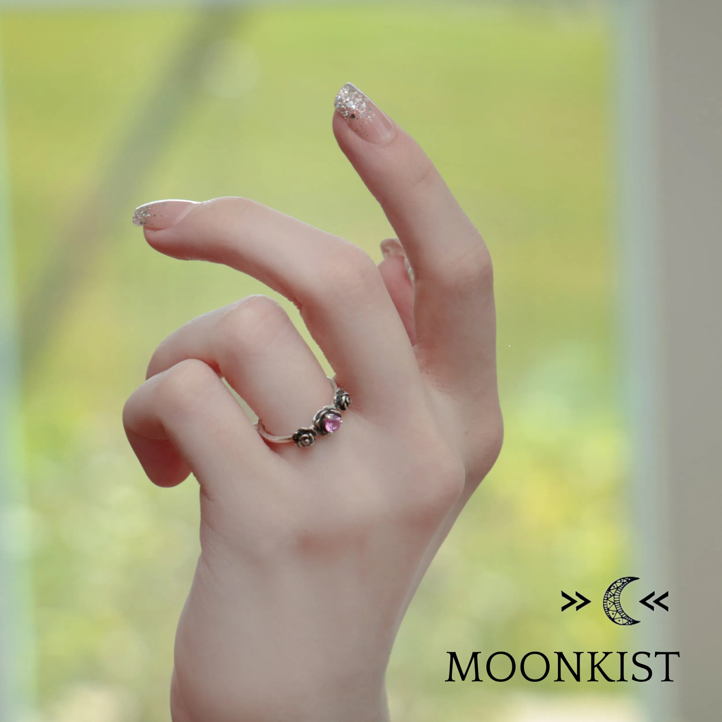 Sterling Silver Rosebud Engagement Ring | Moonkist Designs