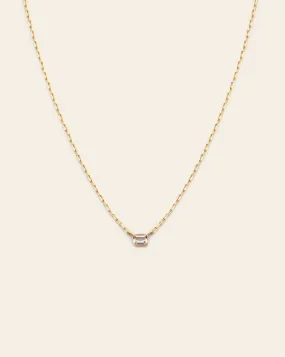 Topaz Charm Necklace - 10k Yellow Gold