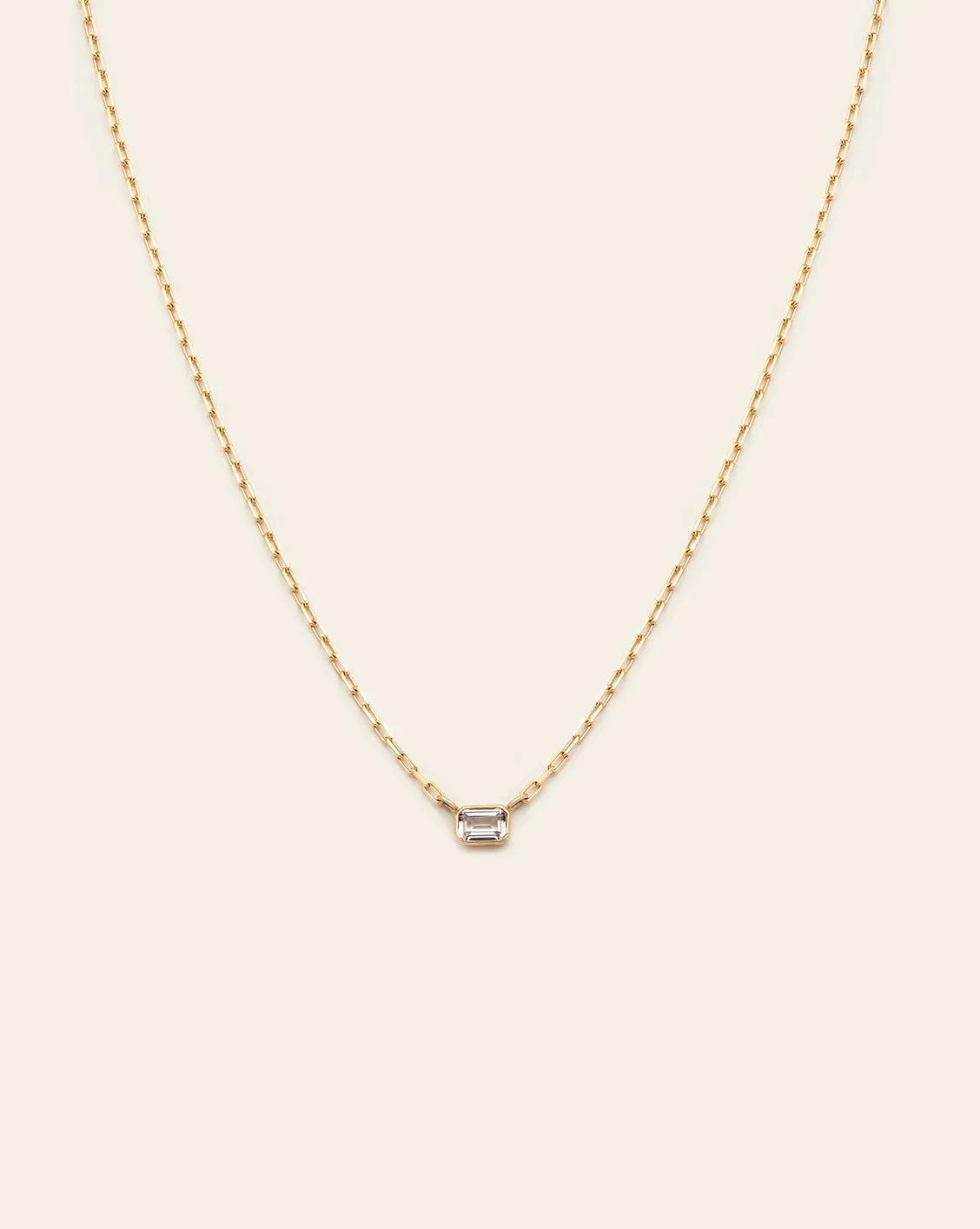 Topaz Charm Necklace - 10k Yellow Gold