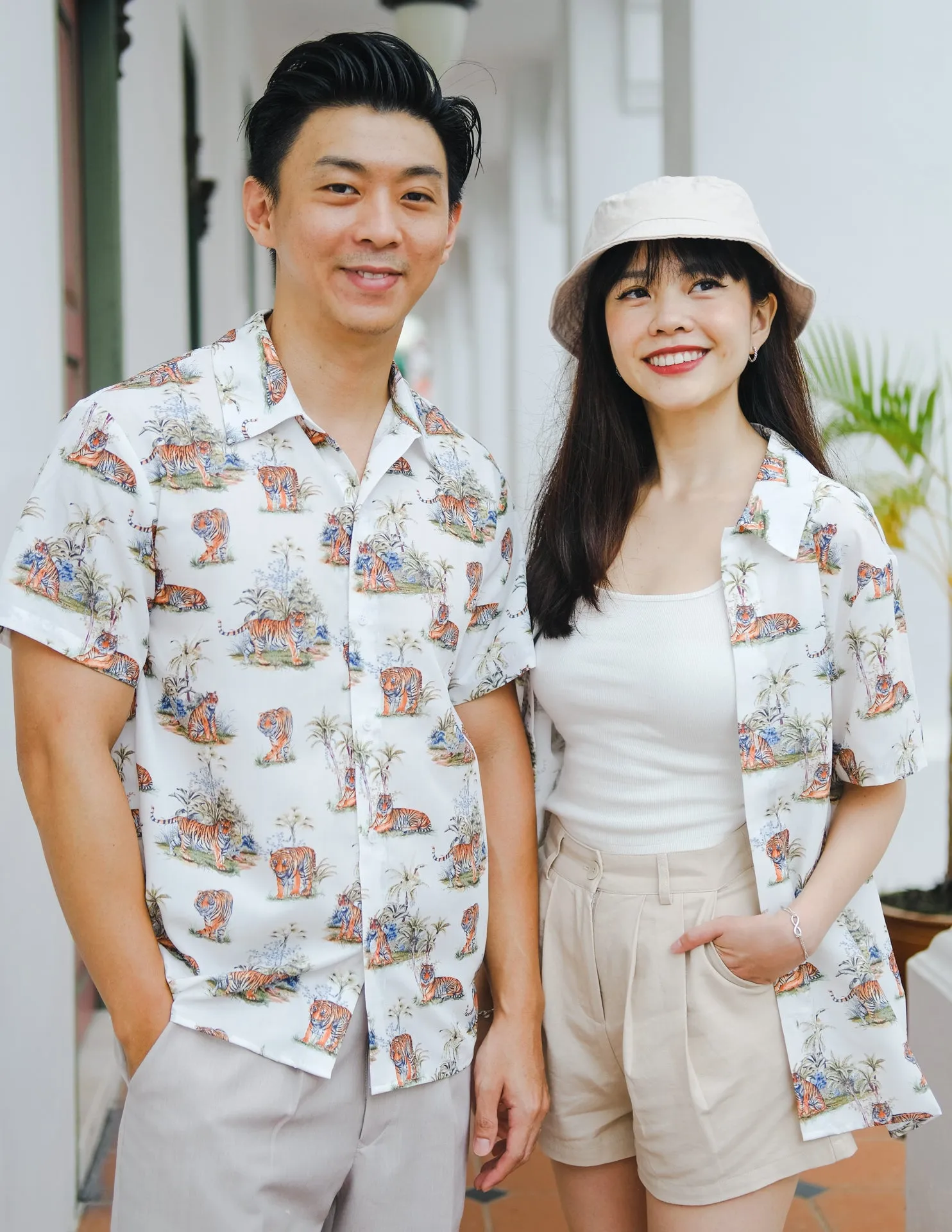 Tropical Tiger Shirt in White