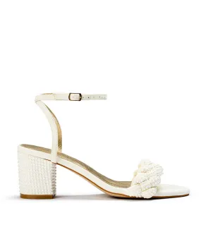 TRUE - IVORY PEARL WEDDING SANDALS WITH PLAIT TOE - FINAL SALE