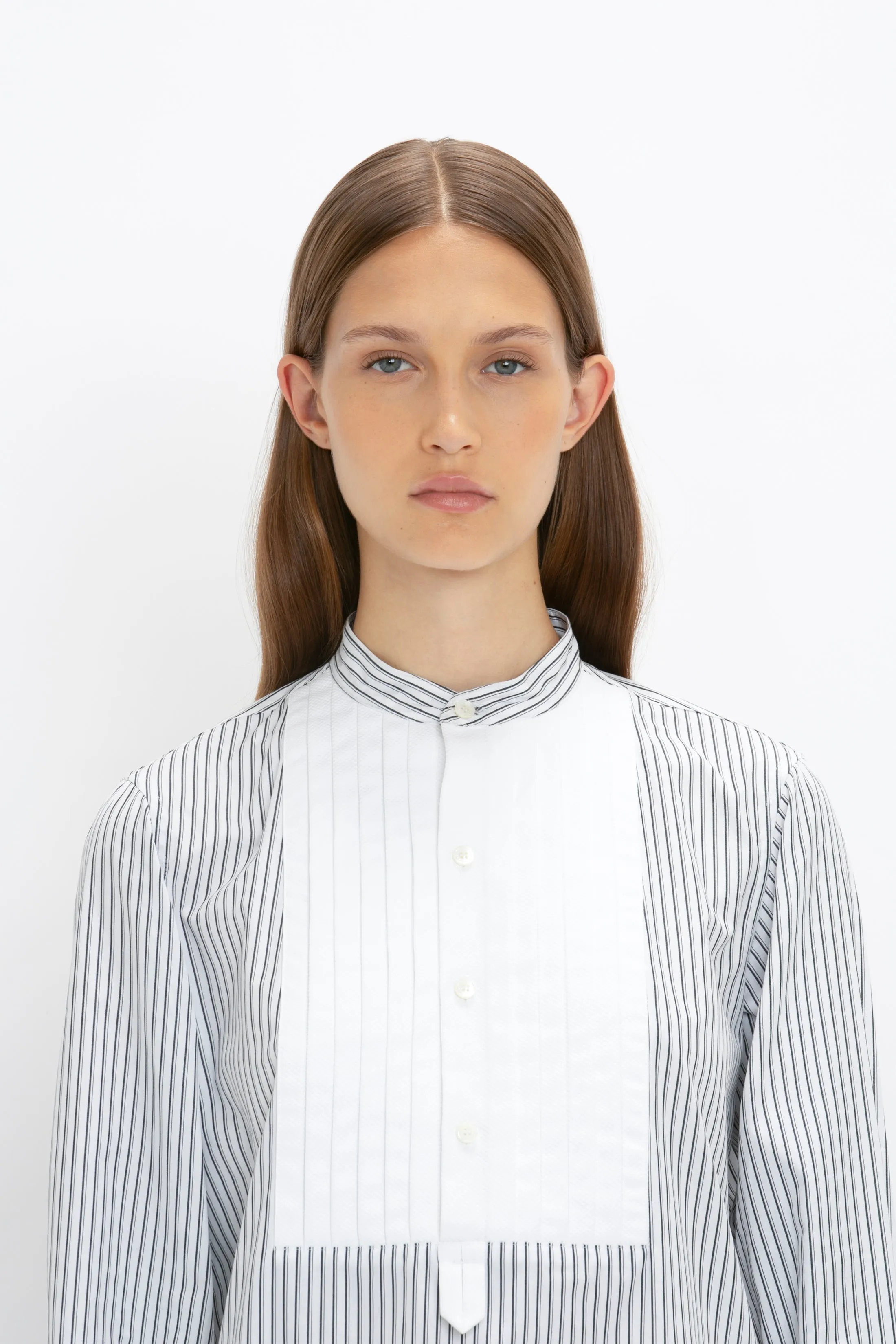 Tuxedo Bib Shirt in Black and Off-White