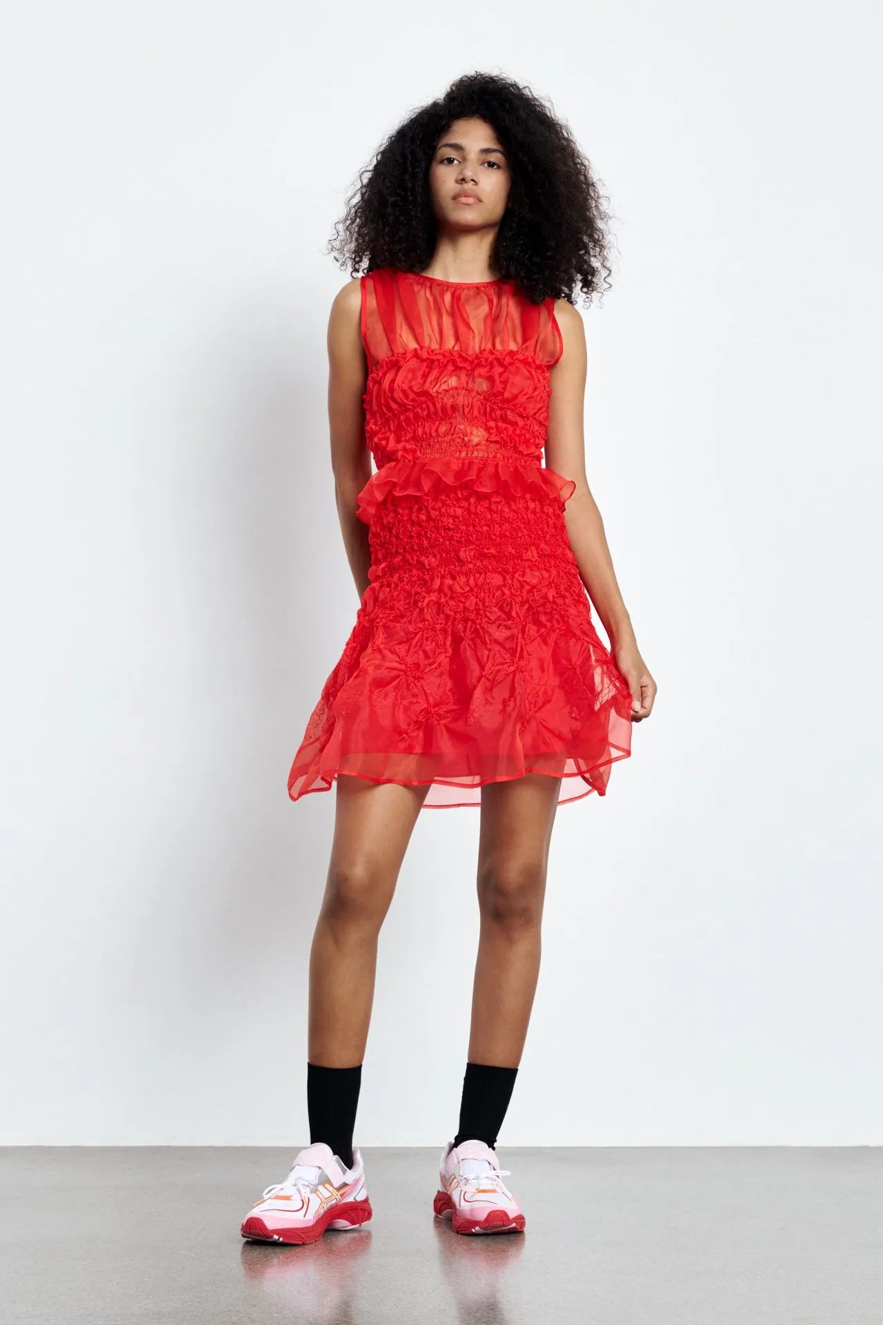 VIDA | SKIRT PANSY SMOCK ORGANZA RED