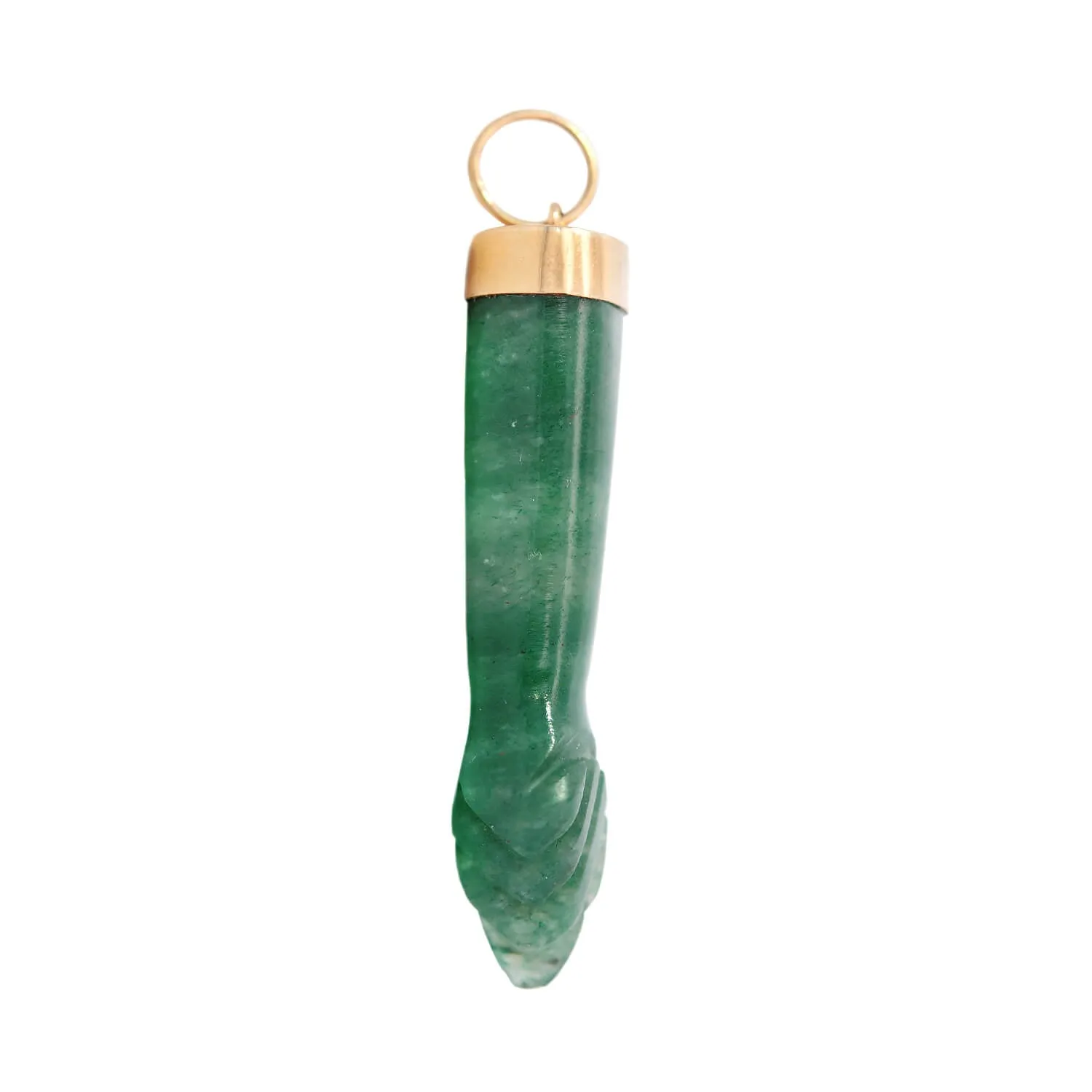 Vintage 18k Jadeite Figa Fist Pendent