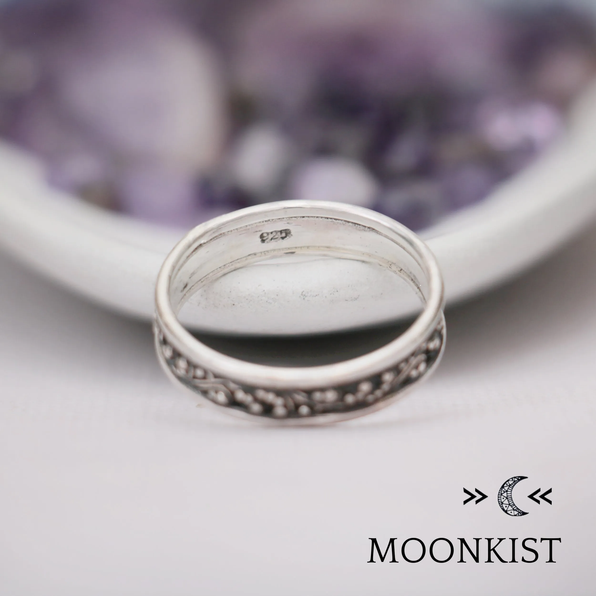 Wide Vintage Style Vine Wedding Band | Moonkist Designs