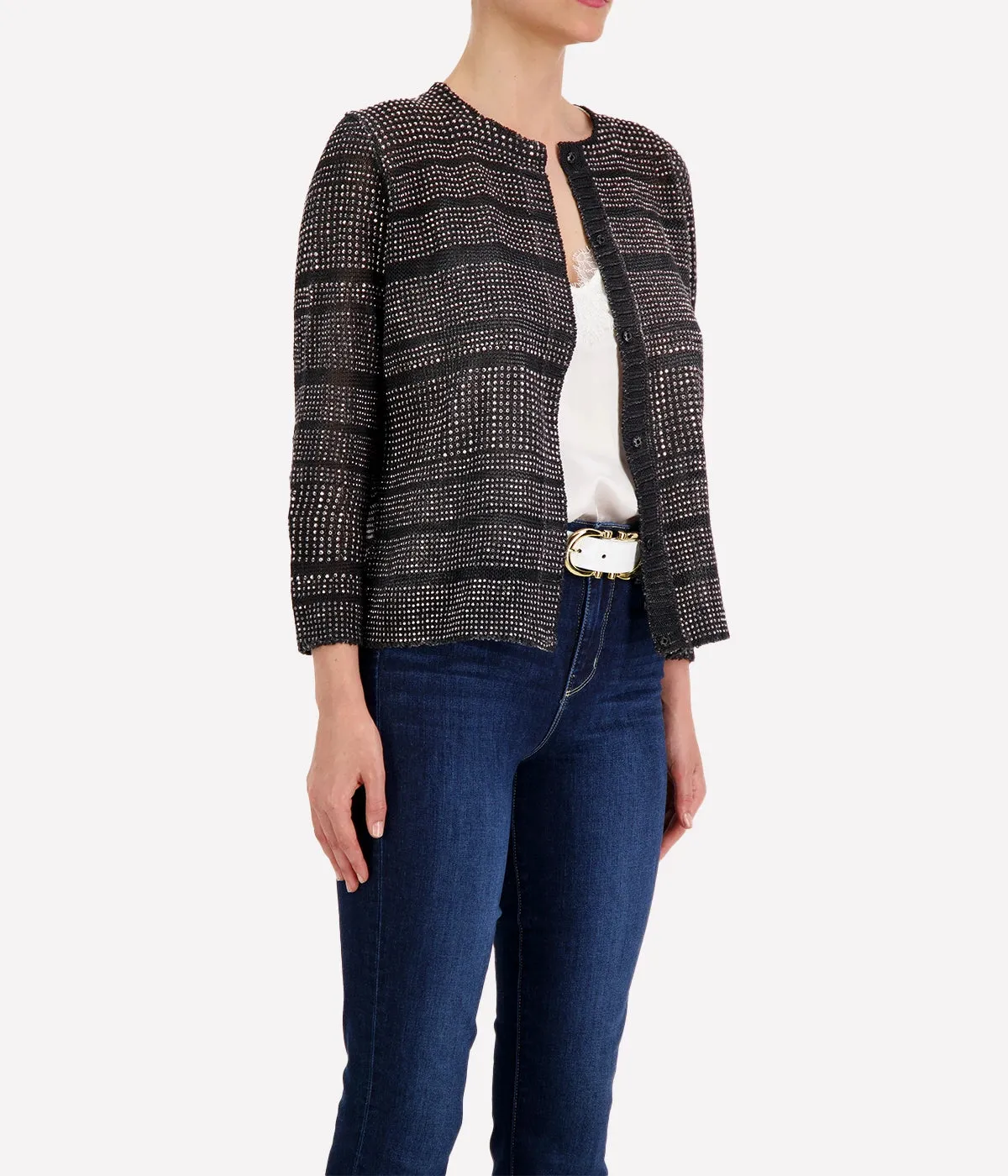 Woman Knitted Vest in Nero