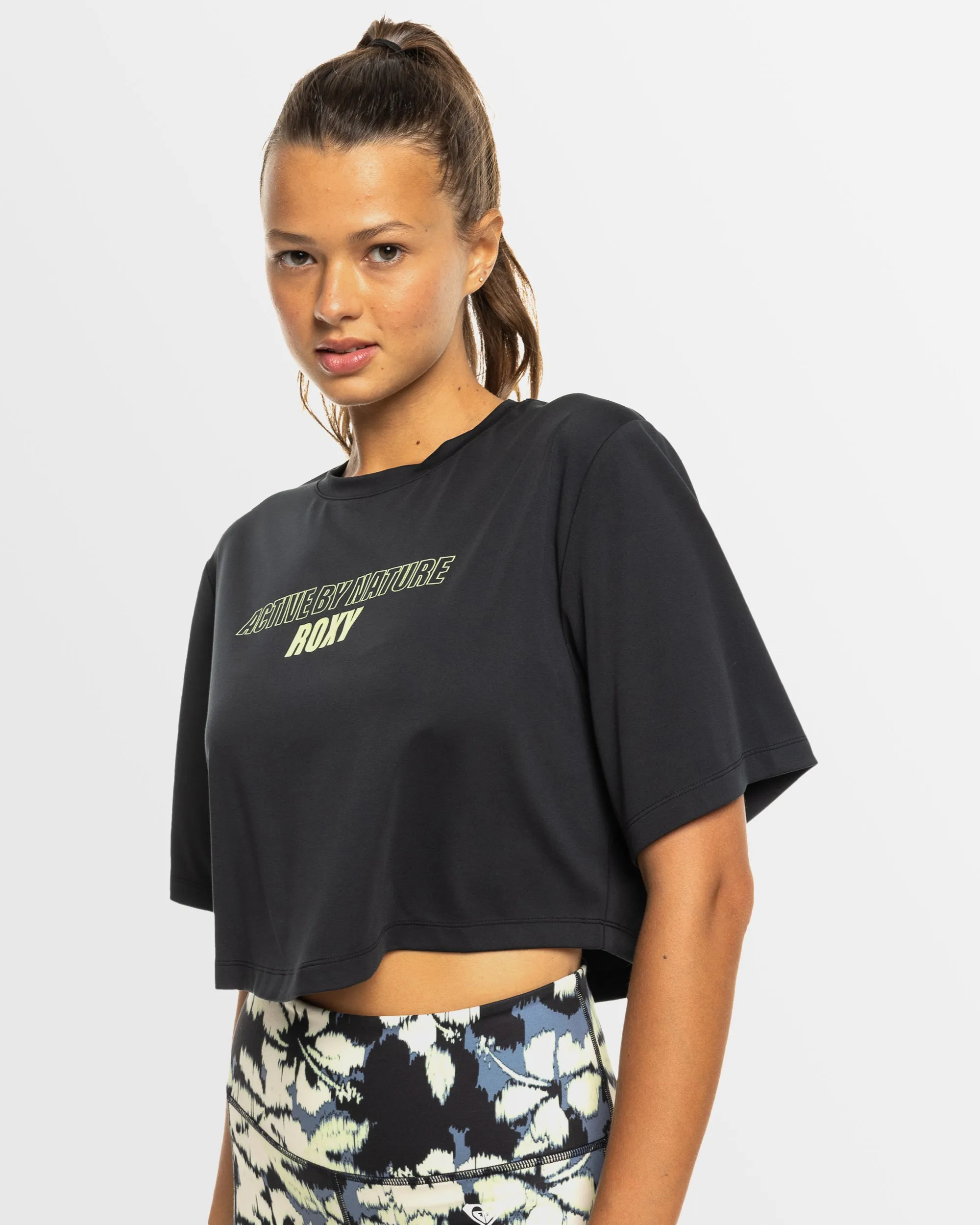 Womens Beach Bound Short Sleeves Cropped T-Shirt