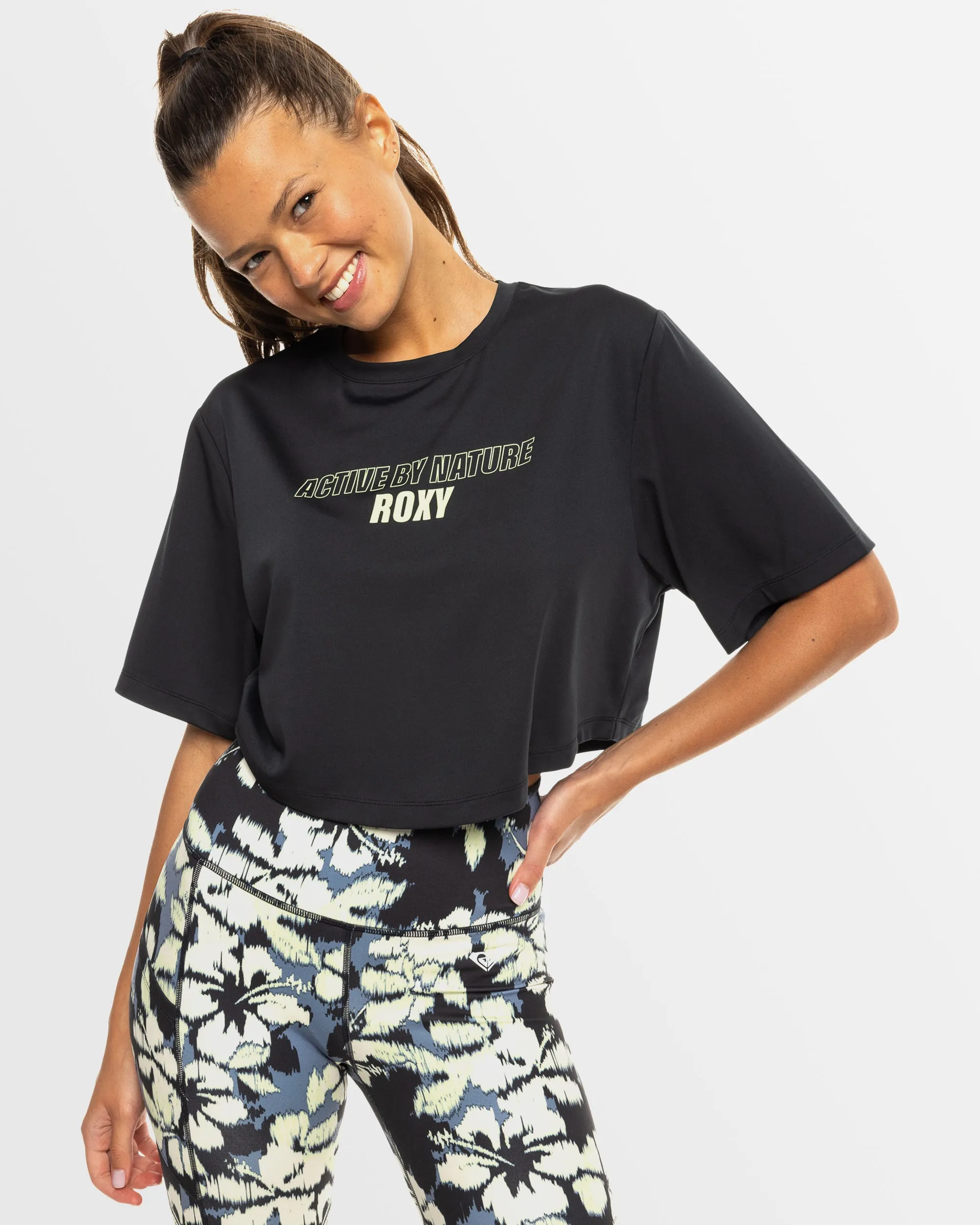 Womens Beach Bound Short Sleeves Cropped T-Shirt