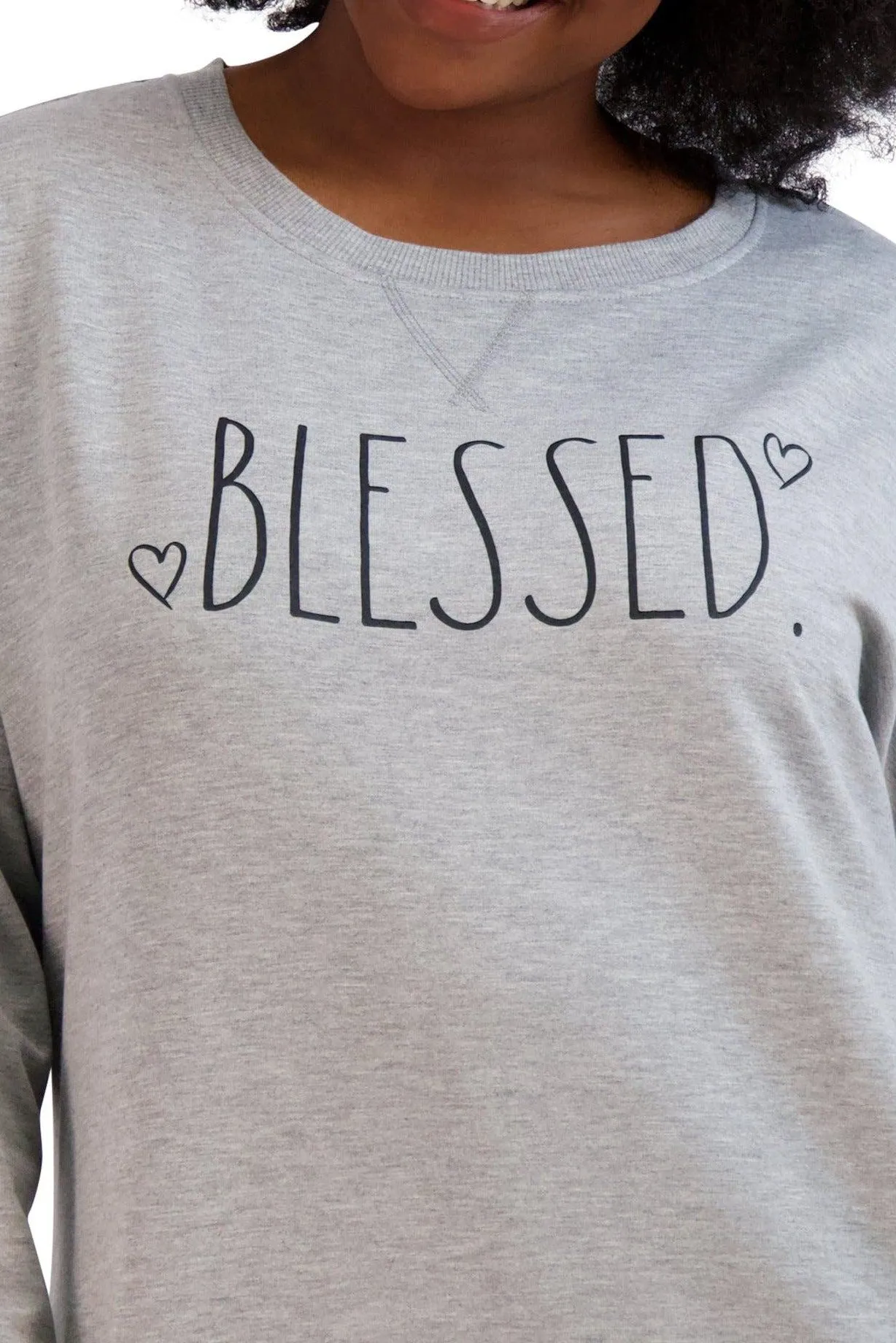 Women's Plus Size "BLESSED" HiLo Pullover Sweatshirt