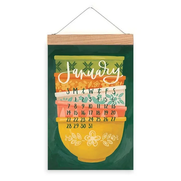 Wooden Hanger ~ XL 2024 Wall Calendar